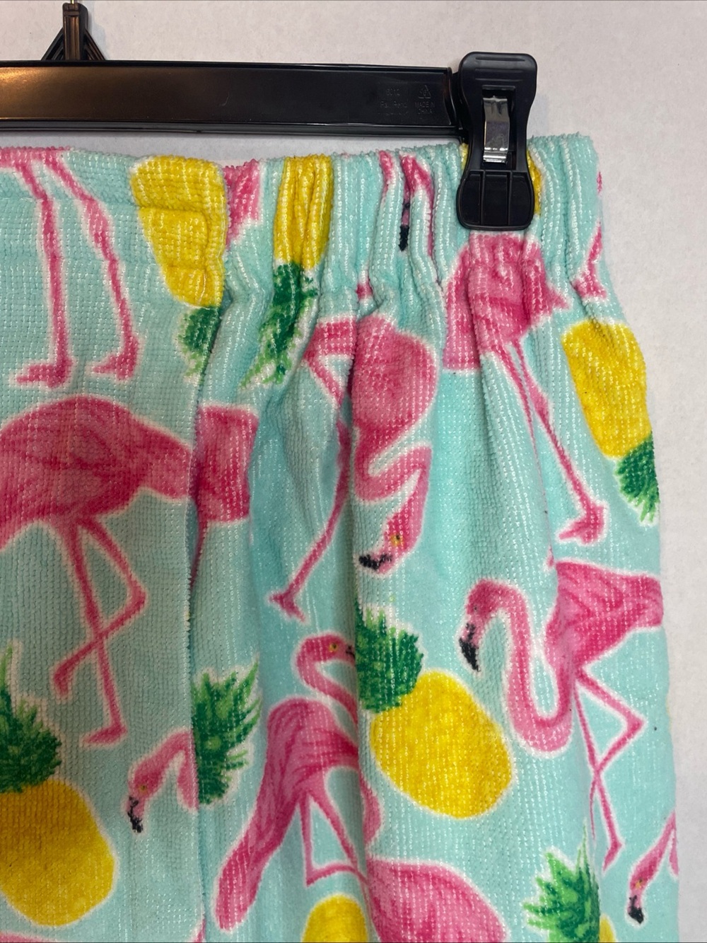 Simple By Design Terry Cloth Wrap Around Towel Flamingo Tropical Print Elastic - Picture 4 of 10